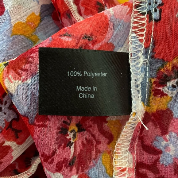 Lane Bryant Chiffon Baby Doll Pink & Red  Asymmetrical Tunic SIZE 22/25. P2P 28” - Picture 5 of 6
